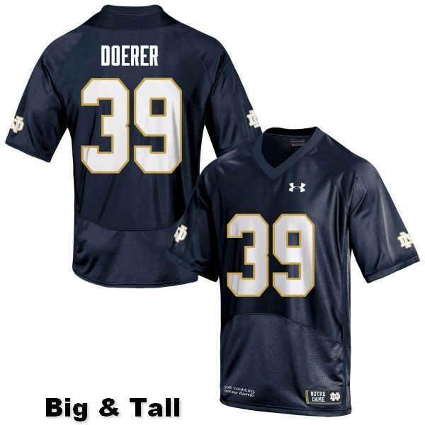 Men's NCAA Notre Dame Fighting Irish #39 Jonathan Doerer Stitched College Under Armour Authentic Navy Big & Tall Football Jersey NE10X55NC